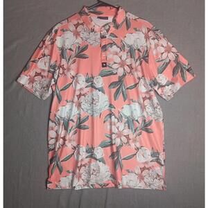 Bad Birdie Polo Shirt Mens XL Floral Hawaiian Golf Performance Stretch
